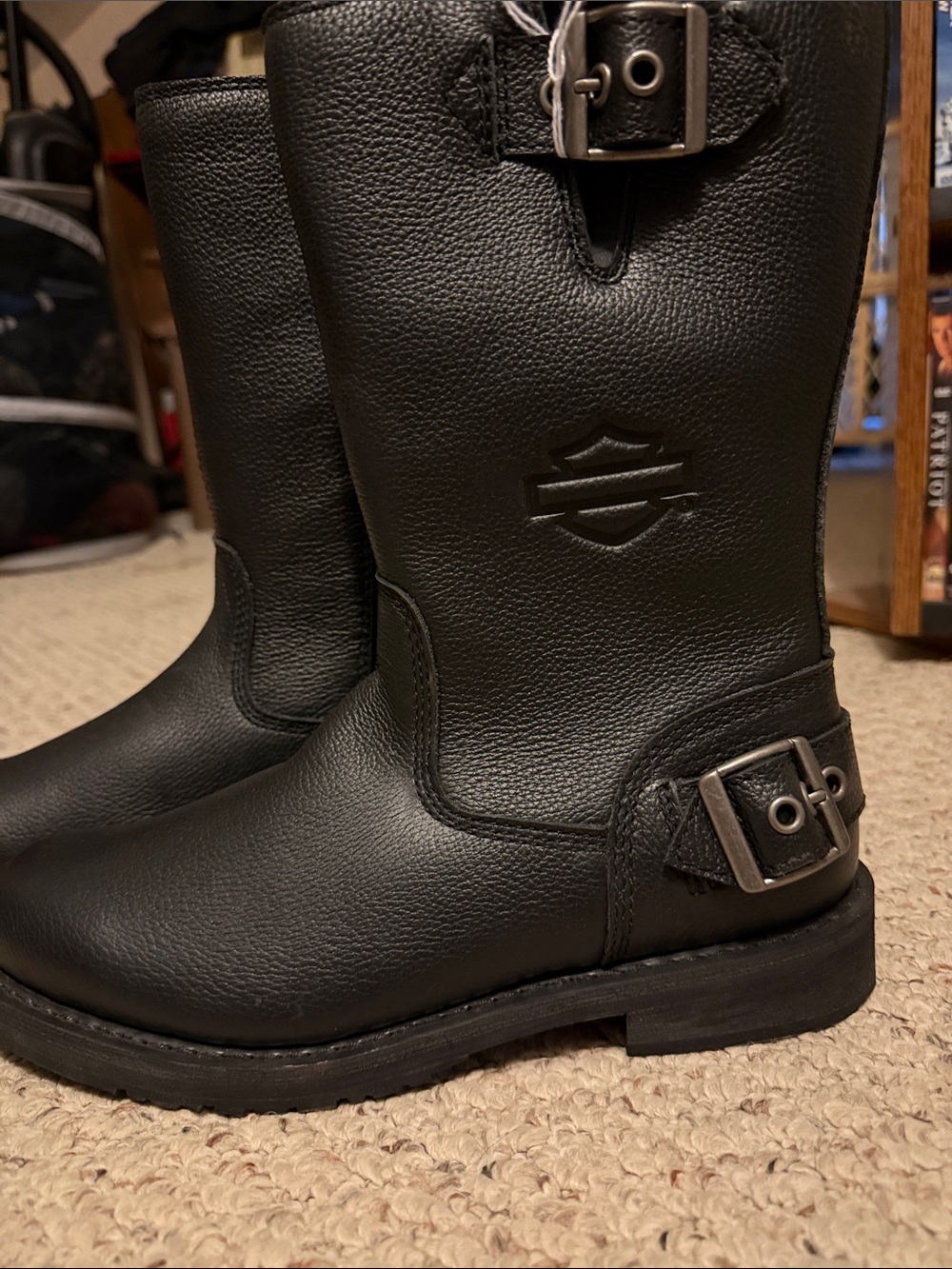 Harley-Davidson Black Leather Buckle Boots